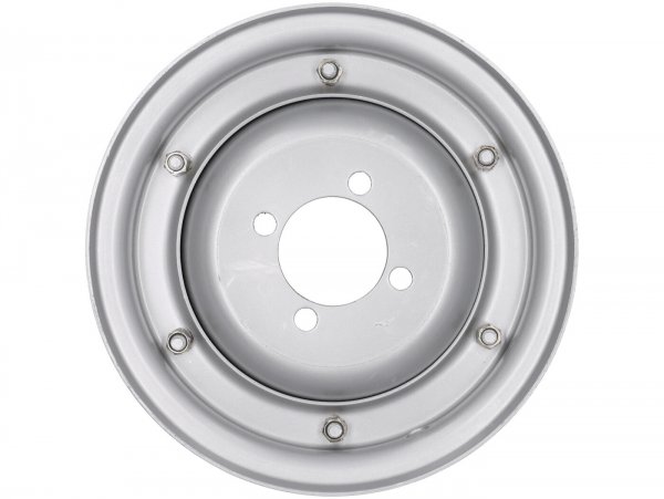 Wheel rim -OEM QUALITY 2.10-8 inch, steel - Vespa (type 4 inner holes) - Wideframe V1-15, V30-33, VU, VM, VN, VNA, VNB, VB, VBA, VBB, Hoffmann, ACMA - grey