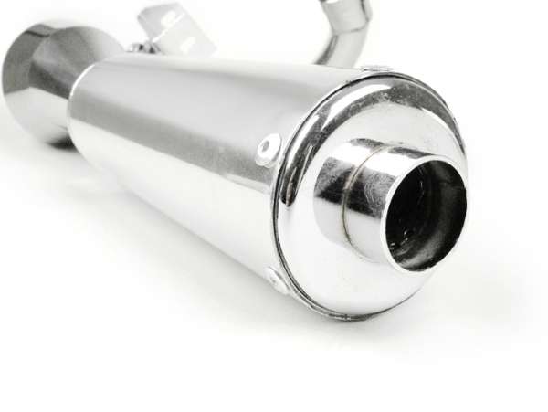 Exhaust -PERFORMANCE LH fits with sparewheel- Vespa PX80, PX125, PX150 ...