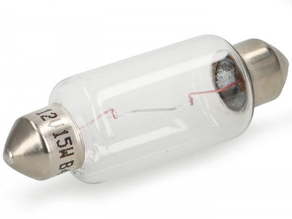 Lampe tubulaire -HELLA SV8,5 15x41mm- 12V 15W - blanc