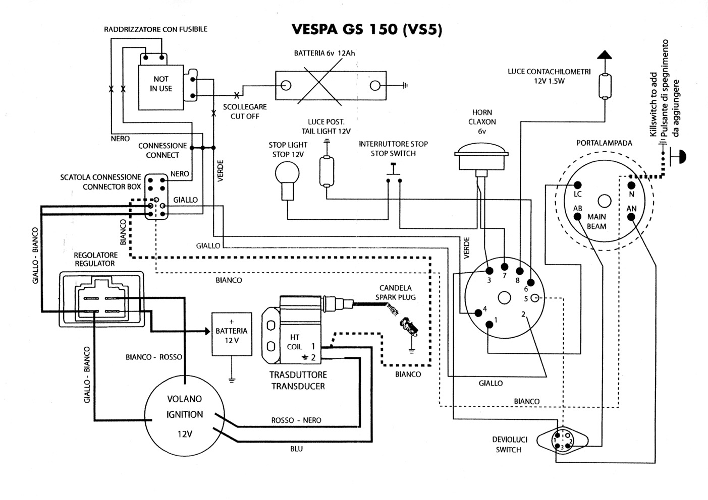 Ignition -EVERGREEN Vespatronic- Vespa GS150 / GS3 - 1700g ... vespatronic wiring diagram 