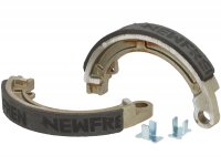 Brake shoes -VESPA Ø=125x17mm- 8" + 9" + 10" front, 1 anchor pin, Vespa Smallframe V50, V90, SS50, SS90, PV125, ET3, Wideframe V1T-V15T, V30T-V33T, VM, VN, VL, VB, VNA, VNB, VBA, VBB, Super