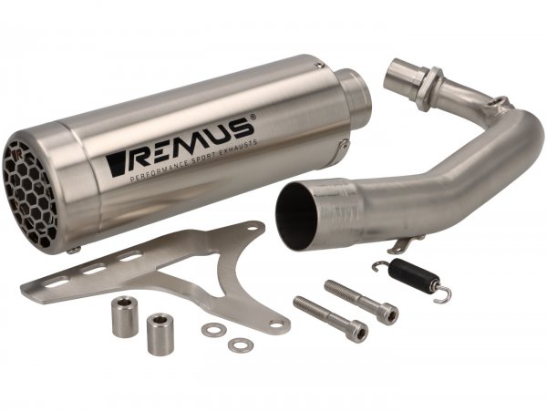 Exhaust -REMUS- Vespa Primavera 50 4T - Mesh stainless steel matt racing