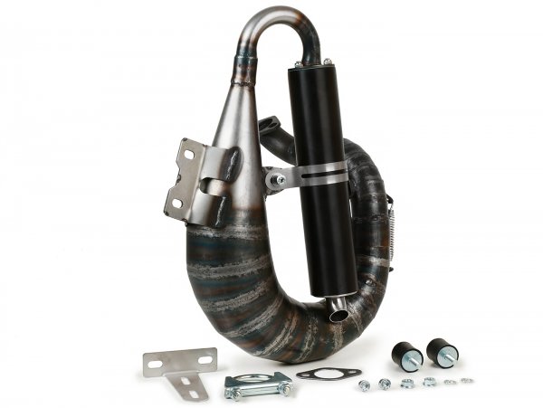 Exhaust -VMC FURY S1 Ø=32mm- VMC Kappa 58, VMC CP-58, VMC GS/GSR 58/60mm, Kast GRV, Polini, Malossi, Pinasco, (52-62mm stud spacing)- Vespa V50, PV125 - does not fit with luggage compartment