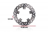 Bremsscheibe -MALOSSI- Whoop Disc - Ø260x4.2mm - Aprilia SR Max 125-300, Gilera Nexus 125-500, Piaggio Beverly 125-500, Carnaby 125-300, X7 250-300, X8 125-250, X9 Evo 500